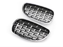 Bmw 5 Serisi E60 2004-2009 İçin Uyumlu Dıamond Panjur (Böbrek) Krom Çerçeve