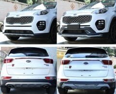 Kia Sportage 2015-2018 Uyumlu Yedek Parça Ön ve Arka Difüzör