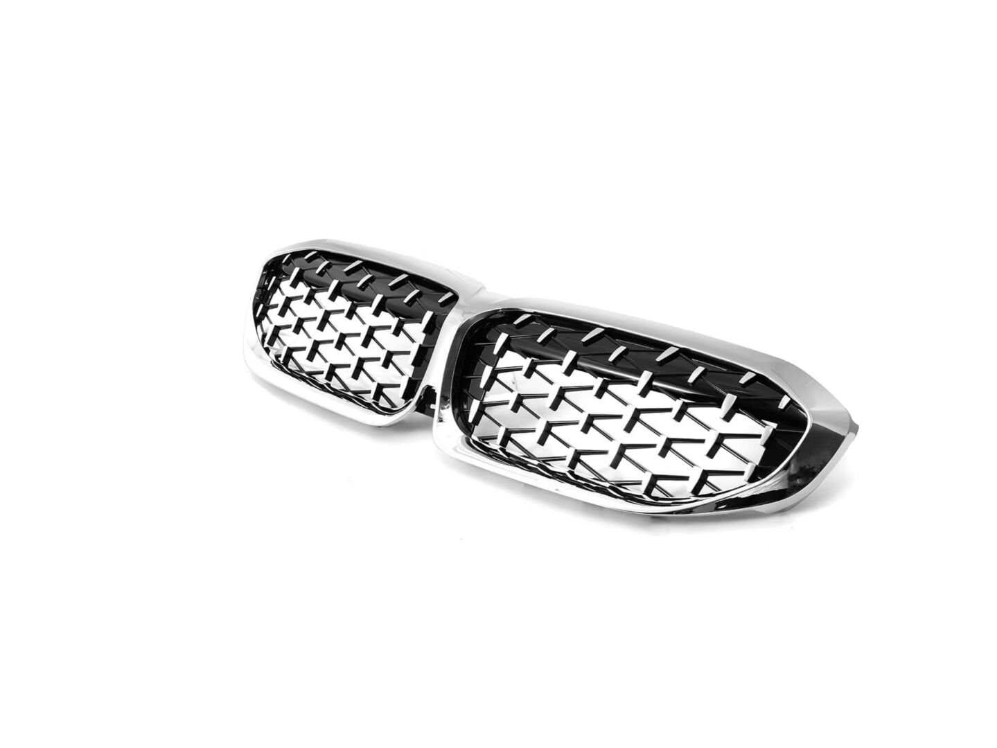 Bmw 3 Serisi G20 2019+ İçin Uyumlu Yedek Parça Diamond Panjur (Böbrek) - Krom Çerçeve