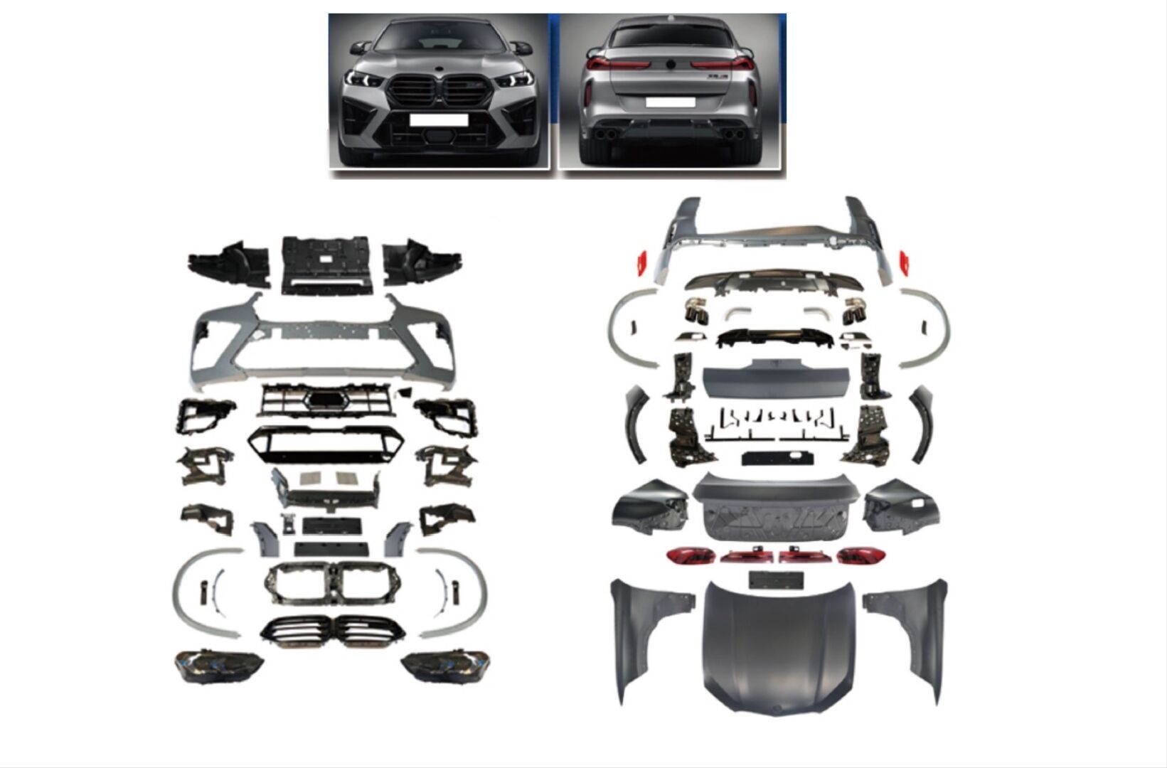 E71 X6 için Uyumlu Yedek Parça G06 X6M Facelift Body Kit