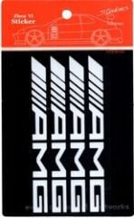 Mercedes Uyumlu Yedek Parça Amg Beyaz Sticker 4 Adet