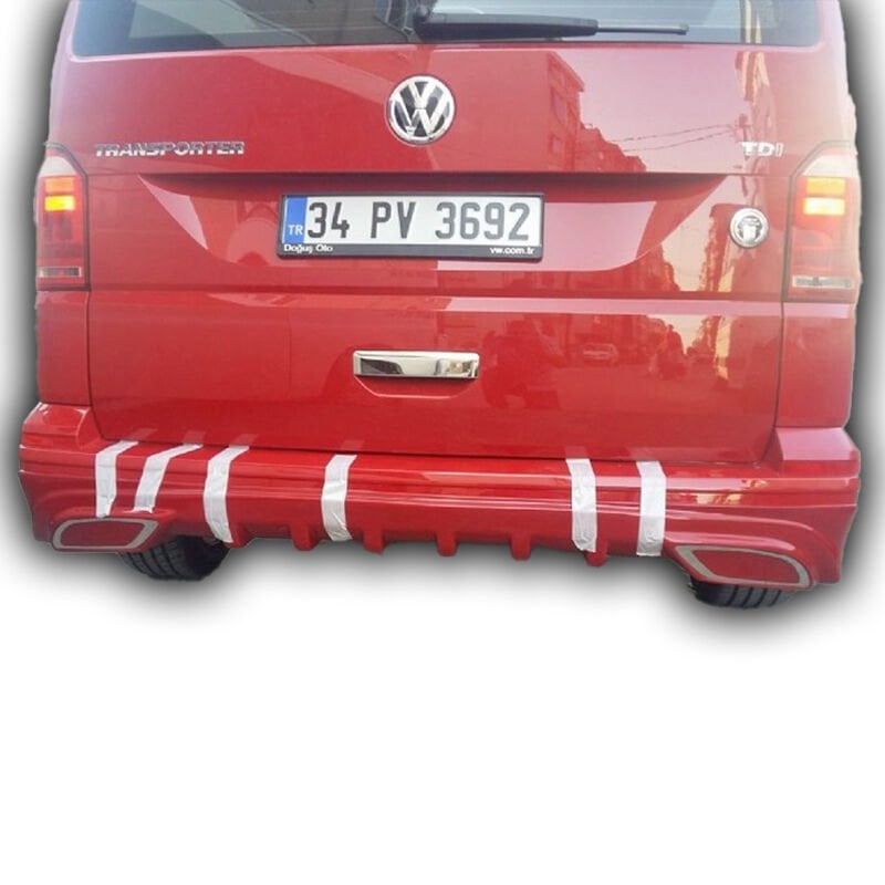Volkswagen Transporter T7 Uyumlu Yedek Parça Difüzörlü Arka Tampon Eki Boyalı