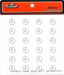 Mercedes Uyumlu Yedek Parça Logo Sticker 24 Adet