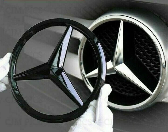 Mercedes Uyumlu Yedek Parça Panjur Logosu Kaplama Parlak Siyah