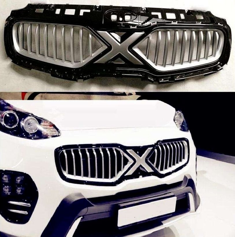 Kia Sportage 2015-2018 Uyumlu Yedek Parça OEM Ön Izgara - Gümüş