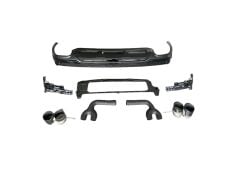 Audi Q7 2020 + SQ7için Uyumlu Yedek Parça Difüzör & Siyah Egzoz Seti