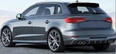Audi A3 2016-2020 Hatchback İçin Uyumlu Yedek Parça S3 Difüzör Egzoz Seti   (Normal Tampon)