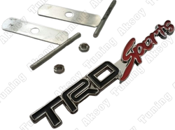 TRD Sports Siyah-Kırmızı Metal Ön Panjur Logosu