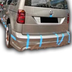 Volkswagen Caddy 2015 - 2020 Uyumlu Yedek Parça Arka Tampon Eki Boyalı