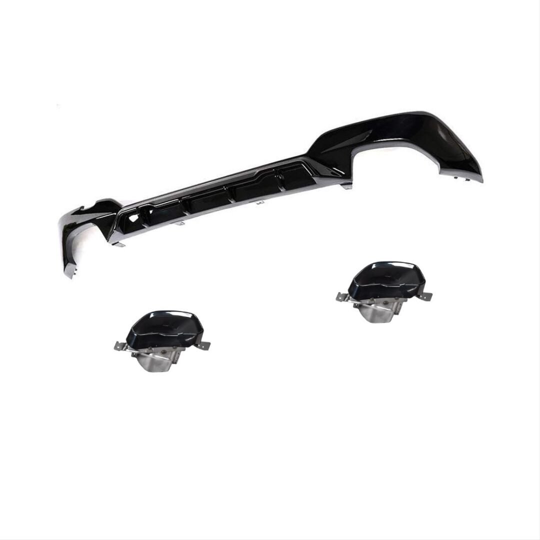 Bmw 3 Serisi G20 2019+ İçin Uyumlu Yedek Parça Difüzör 3.40i Ve  Siyah Egzoz Seti ( M-Sport)