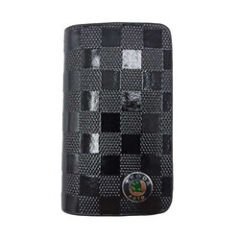 Skoda Uyumlu Yedek Parça Fermuarlı Parlak Deri Anahtar Kabı