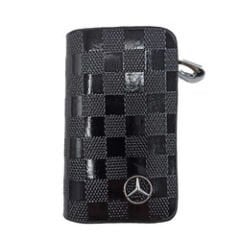 Mercedes İçin Uyumlu Yedek Parça Fermuarlı Parlak Deri Uyumlu Anahtar Kabı