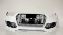 A7 2015-2017 İçin Uyumlu RS7 Ön Tampon Panjur Seti- (Krom Çerçeve)