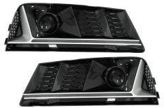 Audi A4 B9 Sedan 2016-2018 RS4 Dizayn S4 Tampon Uyumlu Yedek Parça Silver Mercekli Sis Kapağı