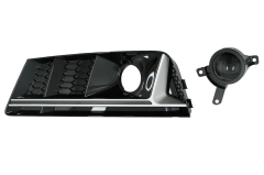 Audi A4 B9 Sedan 2016-2018 RS4 Dizayn S4 Tampon Uyumlu Yedek Parça Silver Mercekli Sis Kapağı