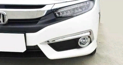 Honda Civic Fc5 Uyumlu Yedek Parça 2016-2019 Ön Sis Kaşı Ve Halka Kaplaması Nikelaj