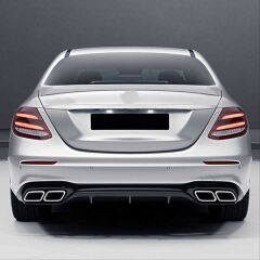 W213 E Serisi için E63 Silver Difüzör & Egzoz Seti (Normal Sedan) 2017+ Silver Egzoz İle