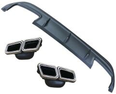 Mercedes Uyumlu Yedek Parça W207 E Coupe 2014-2016 İçin Uyumlu Difüzör ve Silver Egzoz Seti