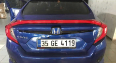 Honda Civic Fc5 2016-2020 Uyumlu Yedek Parça Bagaj Arma Çıtası Piano Black