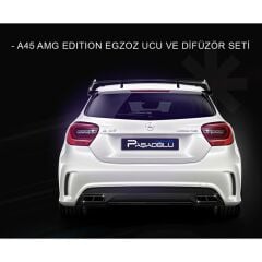 Mercedes W176 12-15 A45 Uyumlu Yedek Parça Difüzör Egzoz Seti Amg