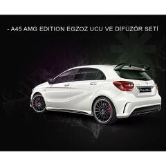 Mercedes W176 12-15 A45 Uyumlu Yedek Parça Difüzör Egzoz Seti Amg
