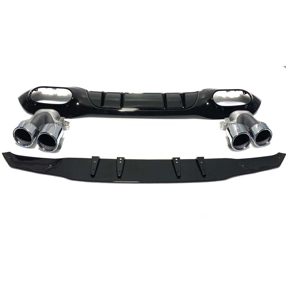 Mercedes A45 W177 HB 2019+ Uyumlu Yedek Parça Difüzör & Silver Egzoz Seti