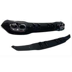 Mercedes A45 W177 HB 2019+ Uyumlu Yedek Parça Difüzör & Silver Egzoz Seti