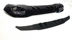 Mercedes A45 W177 HB 2019+ Uyumlu Yedek Parça Difüzör & Siyah Egzoz Seti