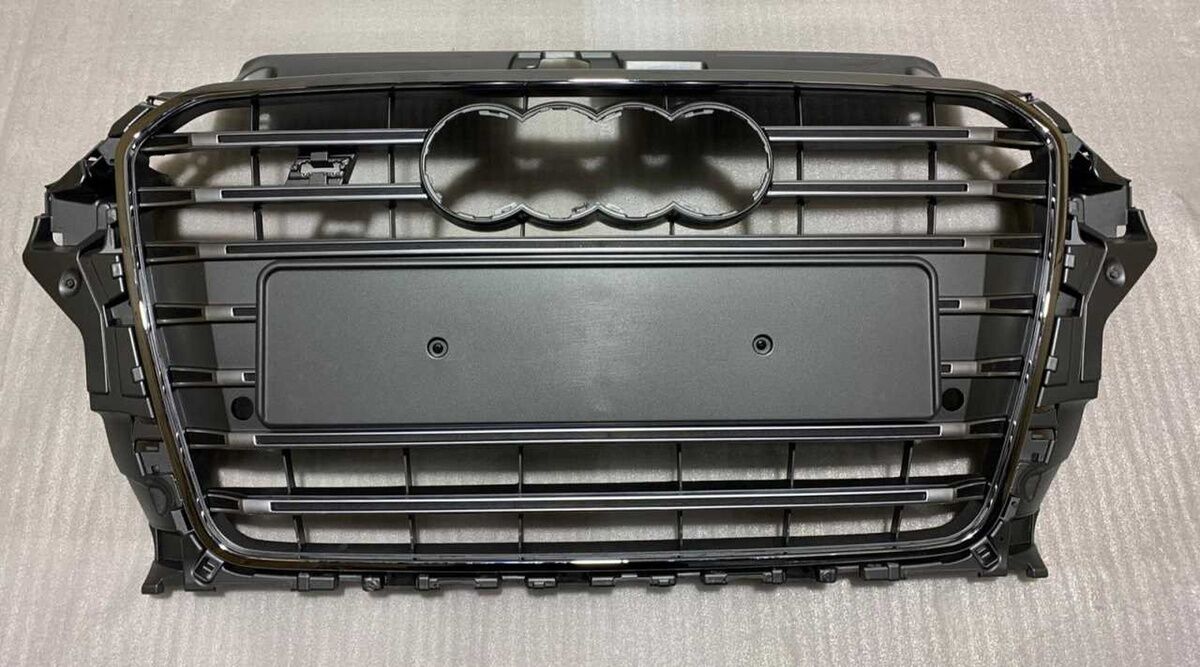 Audi A3 S3 2013-2016 Uyumlu Yedek Parça Panjur Gri Krom