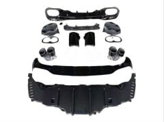 Mercedes Uyumlu W118 CLA 2019-2022 İçin Uyumlu Yedek Parça CLA45 Difüzör ve Egzoz Seti (Siyah Egzoz İle)