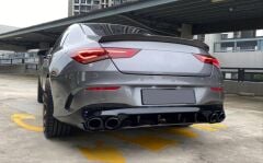Mercedes Uyumlu W118 CLA 2019-2022 İçin Uyumlu Yedek Parça CLA45 Difüzör ve Egzoz Seti (Siyah Egzoz İle)