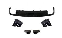 Audi A6 2019+ İçin Uyumlu  Yedek Parça S6 Difüzör & Siyah Egzoz Seti- (S-line İçin)