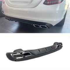 Mercedes W205 C63 Sedan Uyumlu Yedek Parça Difüzör Silver Egzoz Seti Normal Tampon