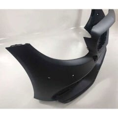 Mercedes W205 C63 Uyumlu Yedek Parça Ön Tampon & Panjur Seti (Makyajlı Görünüm) (Siyah Trimler)