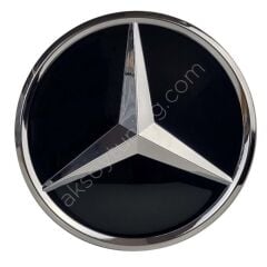 Mercedes W212 2011-18 İçin Uyumlu Yedek Parça  3D Aynalı Panjur Logosu Parlak Siyah