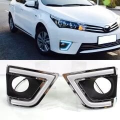 Toyota Corolla (2013-2016) Uyumlu LED Sis Farı Çerçevesi Gündüz Farı (DRL)
