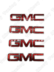 GMC Yapıştırma Bagaj Logosu 4Lü Kırmızı