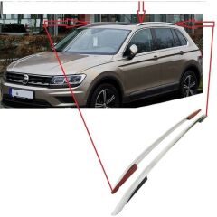 Volkswagen Tiguan 2016+ Uyumlu Yedek Parça OEM Tavan Çıtası / Gümüş