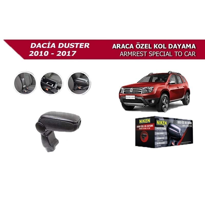 Niken Dacia Duster 2010-2017 Uyumlu Yedek Parça Araca Özel Kol Dayama Siyah