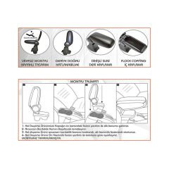 Niken Ford Courier  Uyumlu Yedek Parça 2015- Araca Özel Kol Dayama Siyah