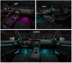 Honda Civic 2016-2020 FC5 İçin Uyumlu Yede Parça Full Ambians Set (Karbon Trim)