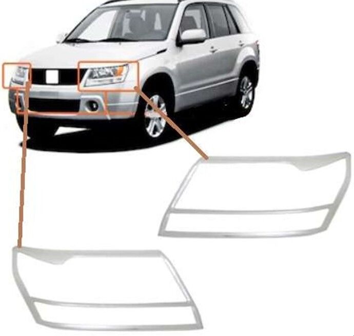 Suzuki Grand Vitara Uyumlu 2007-2012 Far Çerçevesi Abs Krom