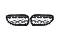 Bmw 5 Serisi E60 2004-2009 İçin Uyumlu Yedek Parça Diamond Panjur (Böbrek ) Piano Black Çerçeve