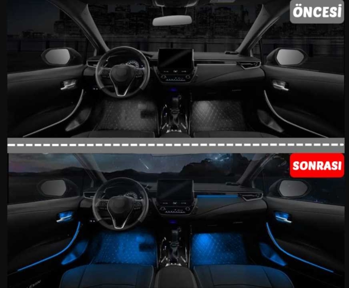Toyota Corolla 2019+ Için Uyumlu Ambians Aydınlatma Set - 64 RENK