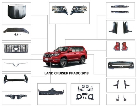 Toyota Land Cruiser Prado 2014-2017 İçin Facelift Body Kit (2018+ Görünüm)