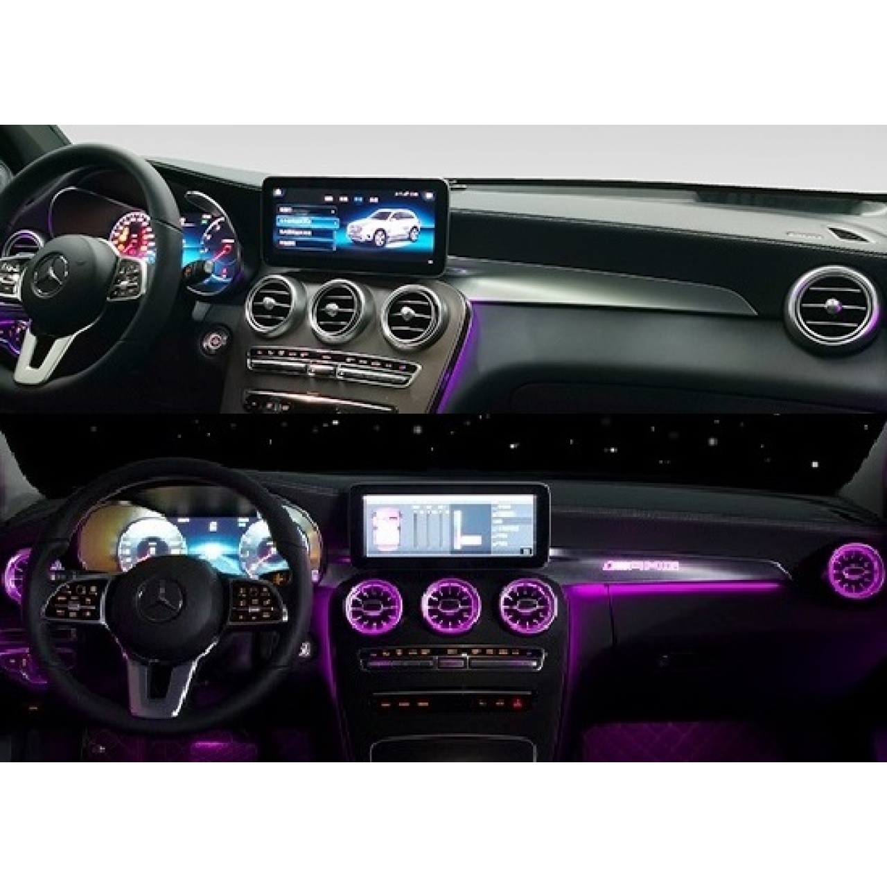 Mercedes C W205 2014+ / GLC W253 2015+ Uyumlu Işıklı Ön Havalandırma ( 3 Renk ) 
