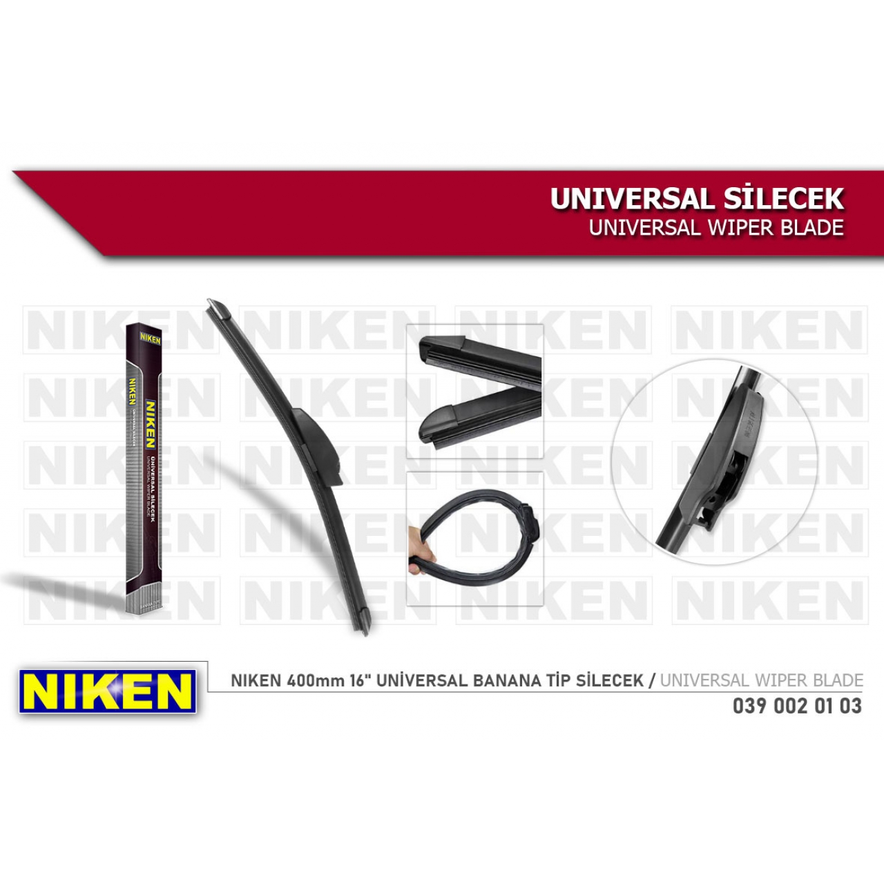 Niken Universal Muz Tip Silecek 16 400mm