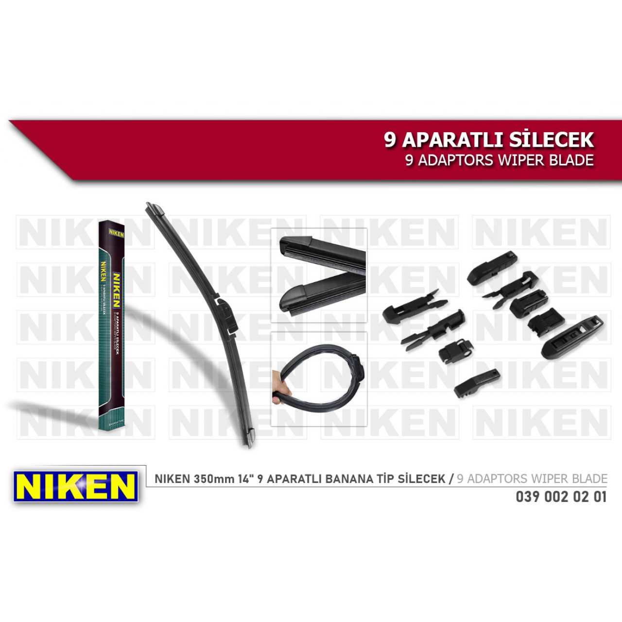 Niken Universal 9 Aparatlı Muz Tip Silecek 14 350 mm