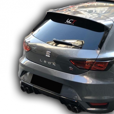 Seat Leon MK3.5 Uyumlu Yedek Parça Çift Çıkış Difüzör PlastikBoyalı