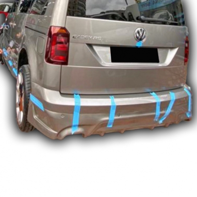 Volkswagen Caddy 2015 - 2020 Arka Tampon Eki Boyalı